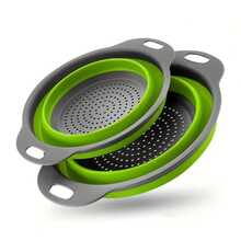 Collapsible Strainer Set, Includes Foldable Colander, Suitable For Kitchen, Small Round Funnel With Base And Handle, For Pasta, Fruit, Vegetables - Space-Saving Kitchen Strainer - Round - View 11