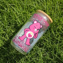 CARE BEARS 1个可爱玻璃吸管杯，饰有幸运熊和爱心图案，经久耐用，防漏，是送给家人、朋友、圣诞节和任何场合的完美礼物。 - 彩色 - 查看 7