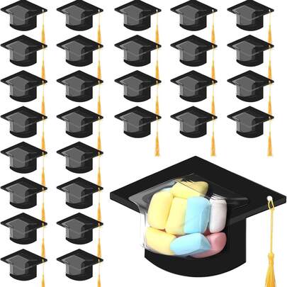 12 hộp quà hình mũ tốt nghiệp, màu đen/xanh dương/xanh lá cây/hồng với tua rua vàng, hộp quà chúc mừng tốt nghiệp, quà lưu niệm tiệc tốt nghiệp, đồ dùng tiệc tốt nghiệp, hộp quà nhỏ tốt nghiệp, hộp kẹo tự làm cho lễ tốt nghiệp, đồ trang trí lễ tốt nghiệp năm 2026, đồ trang trí tiệc chúc mừng tốt nghiệp, đồ trang trí bàn làm việc mùa tốt nghiệp, quà tặng tốt nghiệp