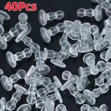 30个/50个耳钉耳塞，手工DIY饰品耳环配件，硅胶防滑防丢耳塞 - 透明 - 查看 17
