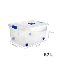 Nueva caja de almacenamiento transparente, reforzada y de mayor grosor, con tapa mejorada y ruedas; ideal para clasificar y guardar ropa, juguetes, libros y medicamentos en el hogar; con ruedas giratorias silenciosas y sellado hermético para evitar el polvo; modelo universal para dormitorios, salones y debajo de la cama - Ver 9