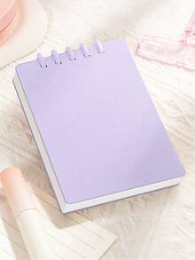 1pc Easy-To-Use Transparent Loose-Leaf Binder As Mini Notebook With Lined Grid, Perfect For School And College Note-Taking Or Back To School - Multicolor - View 8