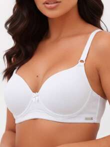 Reinforced Single Bra With Smooth Cup And Adjustable Straps Premium Direct From The Factory - Blanco - Ver 3