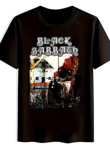 Maglietta in puro cotone unisex per uomo e donna, stile vintage rock band - maglietta grafica vintage della band, leggera e traspirante, girocollo per fan del rock classico e uso casual quotidiano, magliette rock band, tessuto dalla texture morbida in cotone, casual per uso quotidiano, leggero e traspirante, carino, perfetto per vacanze, bluse, magliette da donna - nero - Visualizzare 1