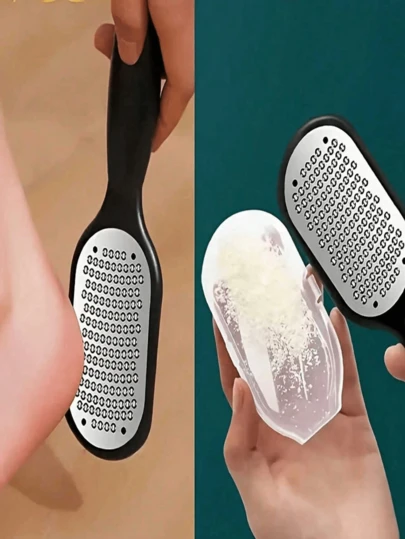 Heavy Duty Stainless Steel Professional Foot Scrubber And Callus Remover - Thick & Thin Type Foot File, Foot Brush With Safety Guard, Suitable For Cracked Heels And Toenails, Home Foot Care/Painless Gift, Foot Care Tool, Foot Massager, Foot Spa Accessories, Exfoliating Tool, Beauty