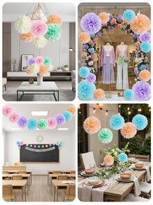 Paper Flower Party Decorations, Easter Macaron Paper Flower Hanging Decor, Birthday Party Tabletop Decor - Flower - View 7