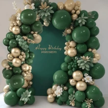 99 Balloon Garland Arch Kit With Green And Gold Balloons For Spring And Summer Parties, Proposals, Weddings, Birthdays, Gender Revealing, Mother's Day Decorations - Green and Gold Balloon Set - View 1