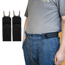 1/2pcs Hebilla Extensora de Cintura Cinturón Holgado, Diseño de Gancho y Bucle, Adecuado para Jeans y Pantalones, Ajuste de Cintura Ajustable, Perfecto para Salidas de Verano, Viajes a la Playa, Cintura de Moda No Constrictiva, Añade Conveniencia y Comodidad, Accesorio Unisex, Adecuado para Uso Diario, Fácil de Llevar - multicolor - View 2