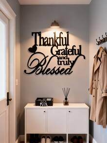Decoración de pared de metal plano - Placa de bendición de hierro, diseño abstracto de Halloween, adecuado para el hogar, la oficina, la cafetería, el bar y la decoración rústica, placa decorativa para Navidad y Acción de Gracias, acento perfecto para el espacio de la habitación - Negro - Ver 6