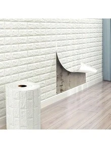 Miếng dán tường giả gạch 3D bằng xốp, giấy dán tường tự dính chống va chạm, decal trần chống thấm nước, chống ẩm, dễ dán và bóc, có thể lau chùi và cắt được, thích hợp cho nhà bếp, phòng khách, phòng tắm, hành lang, miếng dán tường phòng tắm. - Mẫu gạch - Xem 5