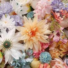 100朵什锦彩色仿真玫瑰花，DIY婚礼装饰，家居客厅花艺摆设 - 100pcs混搭 - 查看 3