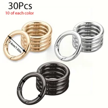 5/10/15/20/30 cái móc khóa carabiner tròn bằng kim loại có lò xo mở được, đầu nối móc khóa, phù hợp làm trang sức DIY và phụ kiện cho doanh nghiệp nhỏ - Nhiều màu - View 49