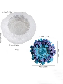 1个逼真花朵香薰蜡烛硅胶模具 DIY花朵香薰蜡烛石膏家居装饰配件 单朵花珠硅胶模具 - 白色 - 查看 6