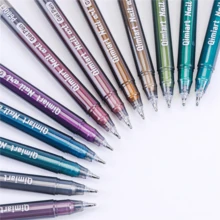 Bộ 12 bút dạ màu kim loại và màu pastel, mực acrylic khô nhanh, thích hợp cho vẽ tranh, phác thảo và ghi nhật ký. - Bộ - Xem 3