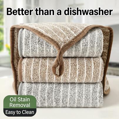 Bộ 10/5/1 khăn lau bếp bằng sợi microfiber dày, siêu mềm, thấm hút tốt, nhanh khô, khăn lau nhà tái sử dụng dùng để rửa chén, nồi, lau bàn, mặt bếp, vệ sinh nhà cửa và lau khô cho thú cưng.