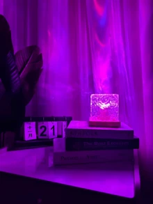 1pc USB Powered Aurora Wave Projection Light - 16 Color Gradient LED Mood Light With Remote Control, Modern Iceberg Design For Home, Office, Bar And Underwater Night Scene Decoration, Ambient Lighting - Multicolor - View 3