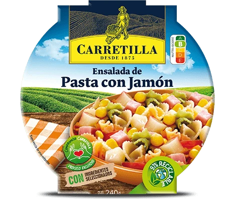 Pack 8 x Ensalada de Pasta con Jamón Carretilla – Comida Lista 240g | Ingredientes 100% Naturales, ¡Sin Conservadores! - Unitalla - Ver 3