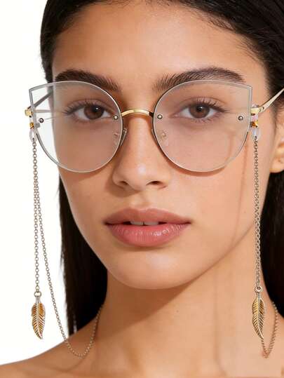 1 Piece Of Simple Gold Leaf Pendant Glasses Chain, Fashionable Glasses Decoration Chain, Non Slip Glasses Chain, Glasses With Glasses Accessories.