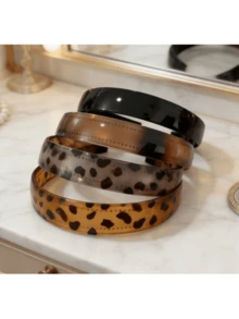 1pc Leopard Print Elegant Acetate Hair Band, Suitable For Daily Wear,Summer,Holiday,Travel - Multicolor - View 4