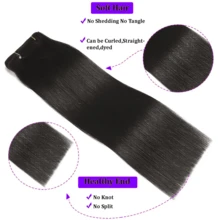 ZHENDEFA 8 lọn tóc nối kẹp bằng tóc trinh nữ Brazil loại 10A, 120g màu đen tự nhiên, tóc nối liền mạch hai lớp vô hình dành cho nữ. - SNatural - Xem 8