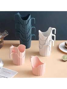 6pcs Disposable Paper Cup Sleeves, Thick Plastic Ripple Cup Holders, Heat-Resistant Cup Coasters, Kitchen Supplies - Multicolor - View 9