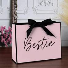 1 Bolsa de regalo para la mejor amiga, bolso de compras único para hermanas, bolsa de regalo para la mejor amiga, mejor amiga, amigos, perfecta para cumpleaños, Navidad y ocasiones de agradecimiento - Rosa - Ver 4