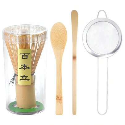 4pcs Matcha Whisk Set, Matcha Whisk, Bamboo Whisk, Matcha Kit, Matcha Stirrer, Made From 100% Natural Bamboo, Durable And Perfect For Making Matcha Tea