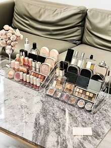 亚克力化妆品收纳架，桌面眼影盘口红收纳架，BB霜和指甲油展示架 - 無色 - 查看 5