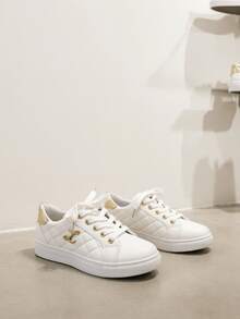 Giày thể thao nữ màu trắng, mẫu mới năm 2026, giày bệt đa năng, kiểu dáng thường ngày. - trắng - Xem 4