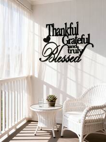 Decoración de pared de metal plano - Placa de bendición de hierro, diseño abstracto de Halloween, adecuado para el hogar, la oficina, la cafetería, el bar y la decoración rústica, placa decorativa para Navidad y Acción de Gracias, acento perfecto para el espacio de la habitación - Negro - Ver 9