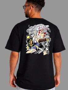 Unisex Damon Anime T-Shirt 100% Cotton Streetwear Launch Shipping In Various Colors!! - 黑色 - 查看 5