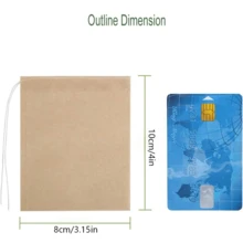 100pcs Tea Bag Filters, Disposable Tea Leaf Filter Bags Made Of Wood Pulp Compostable, Unbleached Empty Tea Bags With Drawstring, Suitable For Loose Tea, Coffee, Spices, Herbs - Khaki - View 12