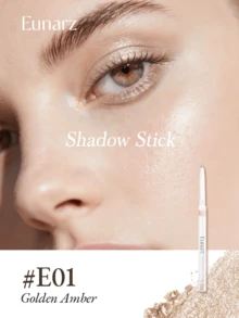 Eunarz 钻石闪耀珠光眼影棒，一笔显色，打造闪亮眼妆，轻盈持久，闪耀眼线笔，适合锐舞派对女王 - E01 GOLDEN AMBER - 查看 1
