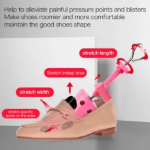 Pair Of Shoe Stretcher, Adjustable Shoe Widener Expander For Men And Women, Leather Boot Stretcher For Wide Feet, 4-Way Adjustable Expander Widener - Rose Red Large Women's Shoe Tree - View 6
