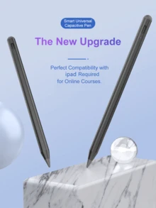 90mAh 可充电数字触控笔，带磁吸功能、倾斜感应和防误触功能，兼容 iPad (A16) 第 11/10 代、第 7/8/9 代、iPad Air 7/6/5/4/3、iPad Pro 13 英寸/12.9 英寸/11 英寸（2018-2025 年款）、iPad mini 7/6/5，黑色 - 黑色 - 查看 5