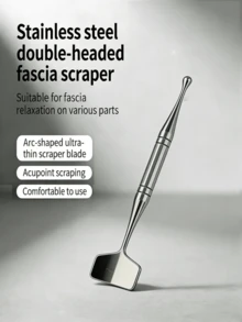 1 Dao massage mô liên kết bằng thép không gỉ, Bút massage mô liên kết mặt, Dụng cụ massage huyệt đạo, Dụng cụ thư giãn mô liên kết mặt, Dụng cụ massage đa chức năng - Bạc - Xem 2