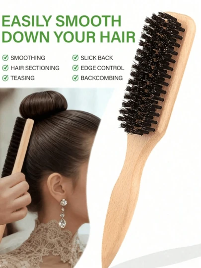 1pc Fragrance-Free Professional Hair Brush, Suitable For Coarse & Fine Hair, Smooth Without Frizz, Haircut Cleaning Brush, Applicable For Sleek Ponytail, Oil Control & Anti-Frizz, Beard Trimming, Bathroom Essentials, Travel Must-Have, Holiday Gift
