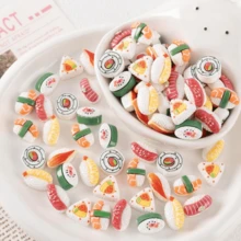 10/15/20pcs Cute Simulated Sushi, Rice Balls Various Shapes Cartoon Design Resin Charms For DIY Crafts - Assorted Miniature Embellishments For Hair Accessories, Hair Clip Decoration, Keychains, Phone Cases, Scrapbooking, Diy Jewelry Making,DIY Resin Pendant,Cup & Shoe Decor - Kawaii Sushi Theme - View 3