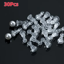 30个/50个耳钉耳塞，手工DIY饰品耳环配件，硅胶防滑防丢耳塞 - 透明 - 查看 24