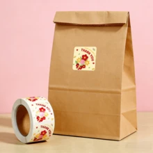300pcs Floral Design Sealing Stickers Roll - Adhesive Labels Suitable For Candy Bags, Cookie Boxes, Valentine's Day Gifts And Party Favors - P-06 (300pcs) - View 5