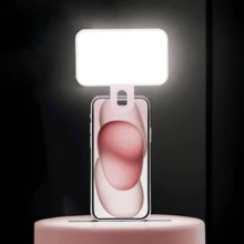 Đèn chiếu sáng phụ chất lượng cao, thiết bị phát trực tiếp, đèn LED chiếu sáng phụ, đèn selfie, 1 đèn selfie cầm tay, đèn kẹp, đèn selfie cho điện thoại, dùng cho điện thoại di động và máy tính, trang điểm, hội nghị Zoom, phát trực tiếp, vlog, chụp ảnh selfie và gọi video hoàn hảo, pin 250mAh, thích hợp cho selfie và phát trực tiếp, đèn cầm tay, quà tặng Ngày của Mẹ, sinh nhật. - Hồng - Xem 9