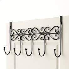 5-Hook Door Hanger For Organizing Clothes - Negro - Ver 1