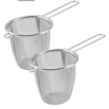 1 pieza/2 piezas Colador de té de acero inoxidable para uso doméstico, filtro de malla de una sola oreja, accesorio para ceremonia de té, se puede colgar para preparar té - Multicolor - Ver 2