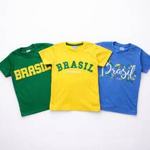 Kids' T-Shirt Brazil 100% Cotton - World Cup - 黃色 - 查看 6