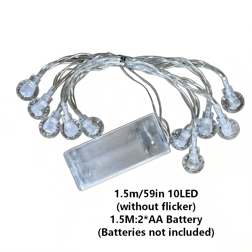 Dây đèn LED hình cầu 1 bóng dùng trang trí lều cắm trại ngoài trời, phụ kiện trang trí sân vườn, ngày lễ tình nhân, Giáng sinh, Halloween, Ramadan, trang trí Giáng sinh. - Nhiều màu - Xem 10
