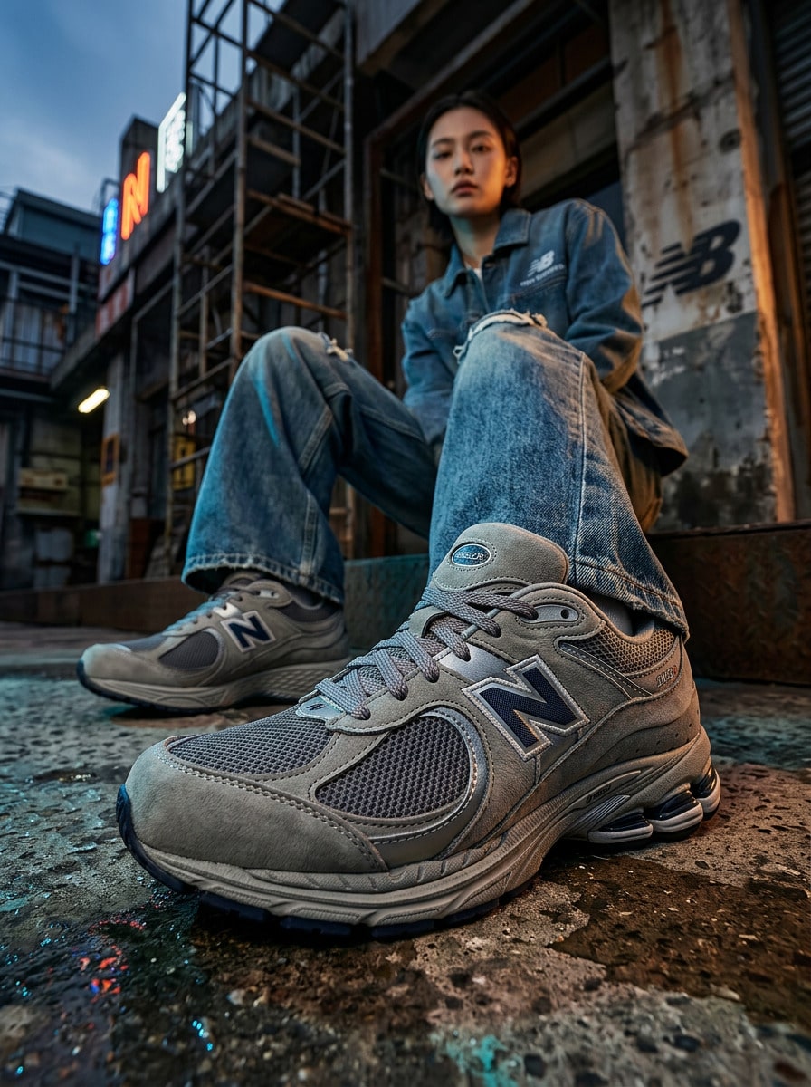 Giày thể thao New Balance Unisex Nhẹ, Đệm, Chống trượt, Lưới thoáng khí, Khối màu, Phòng tập thể dục, Chạy bộ, Du lịch, Đường phố, Màu xám nhạt, Xanh lam đậm, Bạc ML2002RA - xám - Xem 1