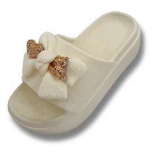 Sunsea Women's Platform Sandals With Bow, Soft Rubber Flip Flops Romantic Style, Non-Slip Beach And Leisure Slippers - 白色 - 查看 5