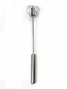 1pc Multi-Function Manual Egg Beater, Stainless Steel Semi-Automatic Hand Mixer, Battery-Free For Baking And Daily Cooking - Multicolor - View 10