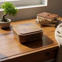 1pc Walnut Wood Tray, Gift, Chinese Traditional Snack Dry Fruit Creative Plate, Kitchen Countertop Storage - Brown - View 7