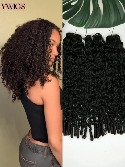 Y WIGS Tóc giả móc sợi xoăn tự nhiên, kiểu tóc xoăn nhẹ, 100% tóc thật, 150 sợi, 180g, dài 16-22 inch, màu tự nhiên, mềm mượt như lụa, kiểu tóc Goddess Locs, thích hợp cho mùa hè, Giáng sinh, cosplay, đám cưới, lễ hội âm nhạc.